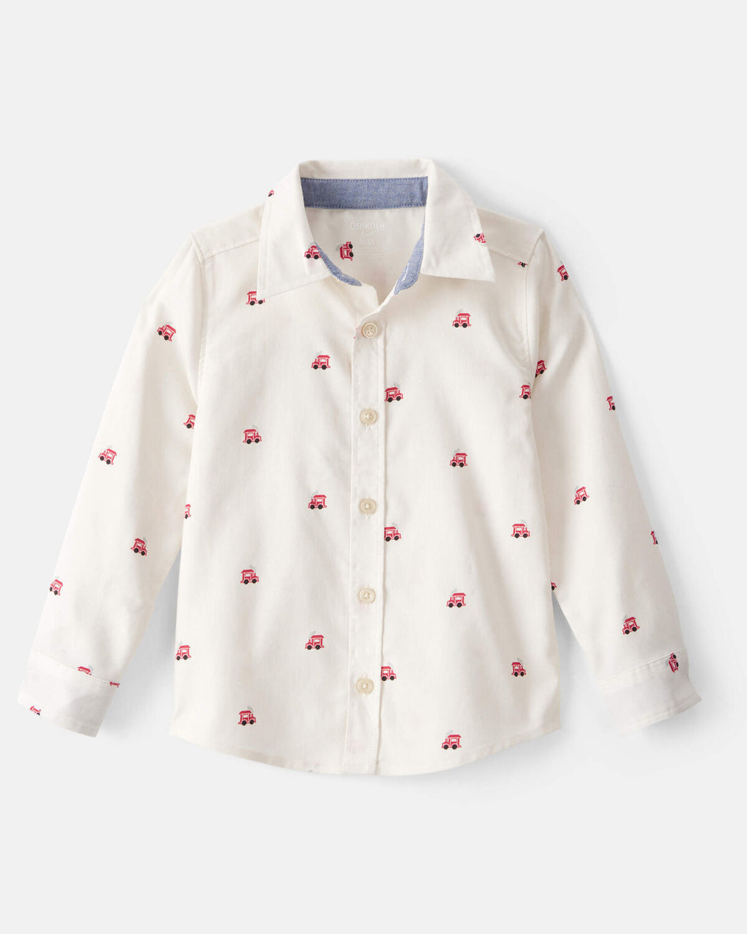 OshKosh Toddler Boy Trains Print Long-Sleeve Button-Down Shirt