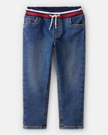 Carter's Toddler Boy Straight Blue Waistband Pull-Up Denim Jeans