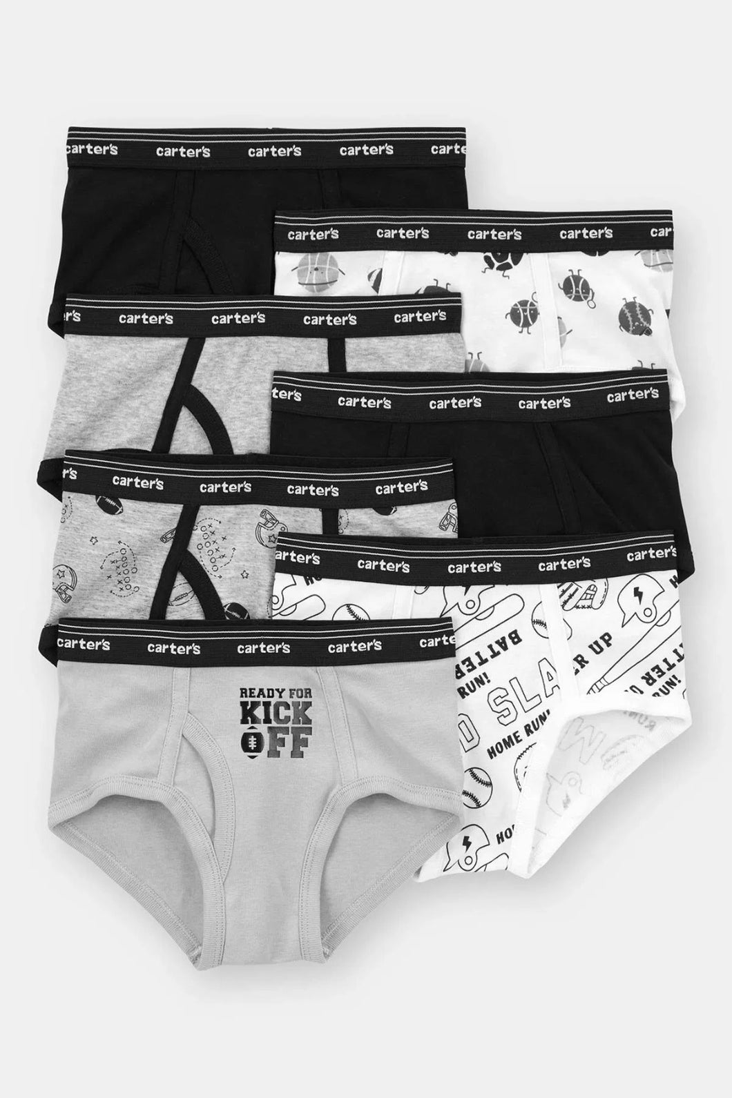 Carter's 7pc Kid Boy Grey/ Black Cotton Boxer Briefs