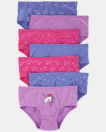 Carter's 7pc Kid Girl Purple/ Blue Stretch Cotton Briefs (NEW CODE)