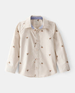 OshKosh Toddler Boy Beige Acorns Print Shirt