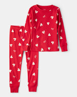 Carter's 2pc Toddler Neutral Red Hearts Valentine Pajama Set