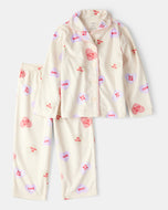 Carter's 2pc Toddler Girl Valentine Theme  Heart Print Button-Up Shirt & Pants Set