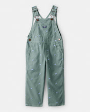Cargar imagen en el visor de la galería, Oshkosh Toddler Boy Race Car Print Green Overalls
