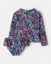 Afbeelding in Gallery-weergave laden, Carter's 2pc Toddler Girl Floral Long-Sleeve Rashguard Swim Set
