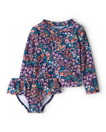 Carter's 2pc Toddler Girl Floral Long-Sleeve Rashguard Swim Set