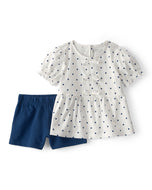 Carter's 2pc Toddler Girl Polka Dot Top and Navy Short Set