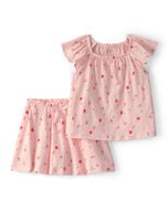 Carter's 2pc Toddler Girl Pink Strawberry Print Top & Shorts Set