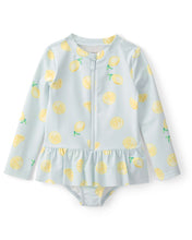 Load image into Gallery viewer, Carter's Toddler Girl Lemon Long-Sleeve Rashguard Swimsuit

