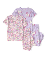 Carter's 4pc Toddler Girl Purple Unicorn Snug Fit Pajama Set