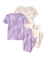 Carter's 4pc Toddler Girl Purple Moon, Sun & Stars Pajama Set