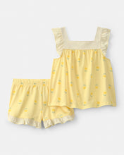 Load image into Gallery viewer, Carter's 2pc Toddler Girl Yellow Floral Top &amp; Shorts Pajama Set
