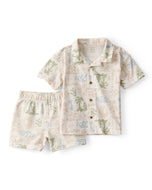 Carter's 2pc Toddler Boy Tropical Print Button-front Top And Short Set