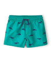Carregar imagem no visualizador da galeria, Carter's Toddler Boy Blue/Turquoise Whale Print Swim Shorts
