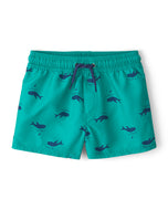 Carter's Toddler Boy Blue/Turquoise Whale Print Swim Shorts