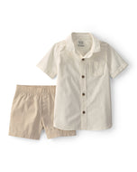 Carter's 2pc Toddler Boy Ivory Short-Sleeve Shirt & Shorts Set