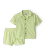 Carter's 2pc Toddler Boy Green Striped Shirt & Shorts Set