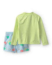 Load image into Gallery viewer, Carter's 2pc Toddler Boy Green Long-Sleeve Top &amp; Shorts Swim Set
