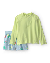Load image into Gallery viewer, Carter's 2pc Toddler Boy Green Long-Sleeve Top &amp; Shorts Swim Set
