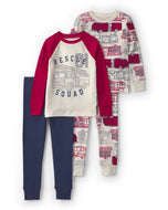 Carter's 4pc Toddler Boy Fire Truck Long-Sleeve Sleepwear Set