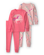 Carter's 4pc Toddler Girl Pink Unicorn Long-Sleeve Sleepwear Set