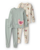 Carter's 4pc Toddler Girl Country Chicken Print Long-Sleeve Sleepwear Set