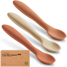 Afbeelding in Gallery-weergave laden, Keababies 3-Pack Prep Baby Spoons - Terracotta
