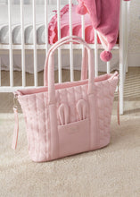 Load image into Gallery viewer, Mayoral 2pc Pink Quilted Bunny Diaper Bag Set

