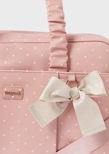 Mayoral 2pc Pink Dots Diaper Handbag with Changing Pad