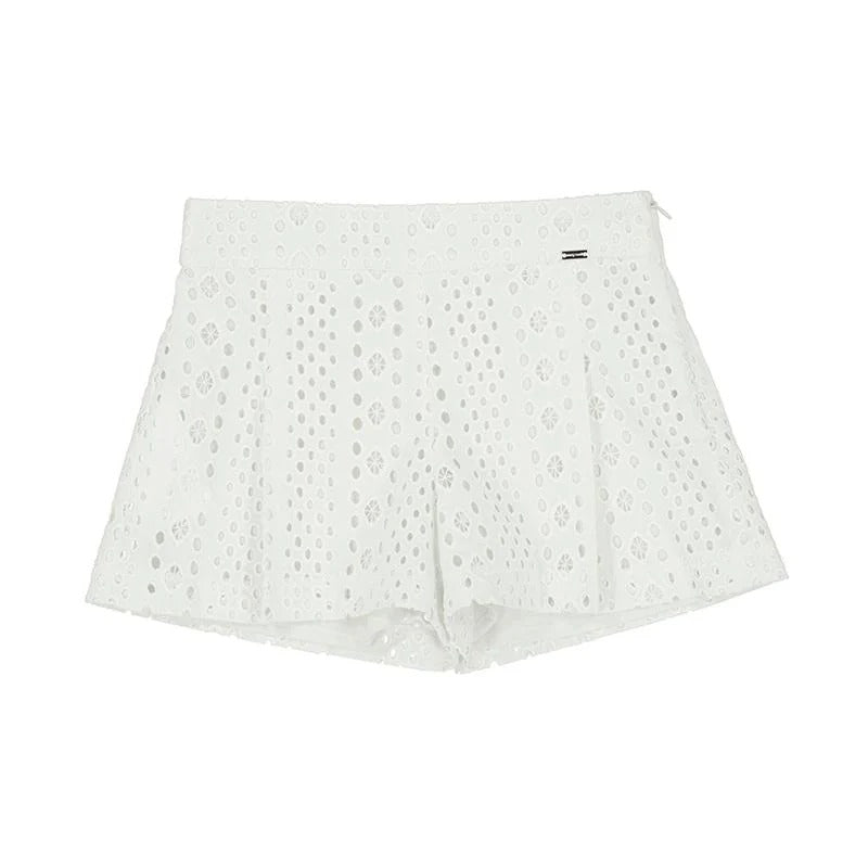 Mayoral Kid Girl White Eyelet Shorts
