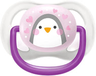 Avent Single Girls Ultra Air Pacifier (0-6M | Purple Penguin)