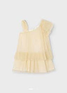 Mayoral Kid Girl Gold Pleated Dress