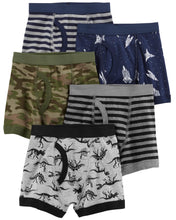 Afbeelding in Gallery-weergave laden, Carter&#39;s 5pc Kid Boy Multi Striped and Print Cotton Boxers Set
