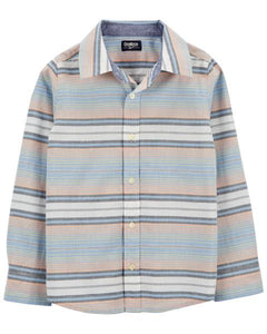 OshKosh Kid Boy Blue Striped Long Sleeve Shirt