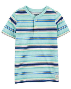 Oshkosh Kid Boy Blue Striped Henley Tee