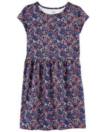 Carter's Kid Girl Navy Flowers Knit Dress