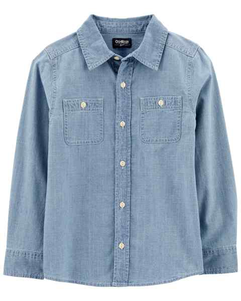 OshKosh Kid Boy Chambray Long Sleeve Shirt