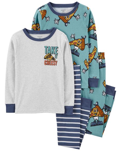 Carter's 4pc Kid Boy Pizza Pajama Sleepwear Set