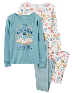 Carter's 4pc Kid Girl Weekend Pajama Sleepwear Set
