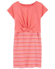 Load image into Gallery viewer, OshKosh Kid Girl Striped Ribbed Dress &amp; Cardigan Set
