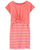 OshKosh Kid Girl Striped Ribbed Dress & Cardigan Set