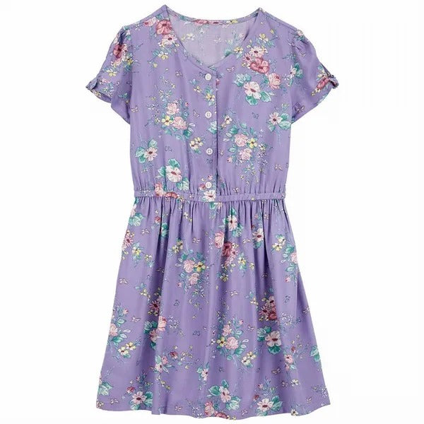 OshKosh Kid Girl Blue Floral Print Dress