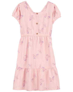 Carter's Kid Girl Pink Butterfly Print Dress