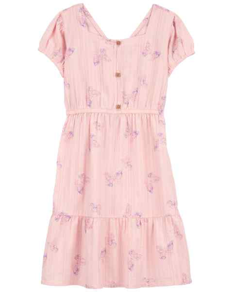 Carter's Kid Girl Pink Butterfly Print Dress