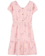 Carter's Kid Girl Pink Butterfly Print Dress