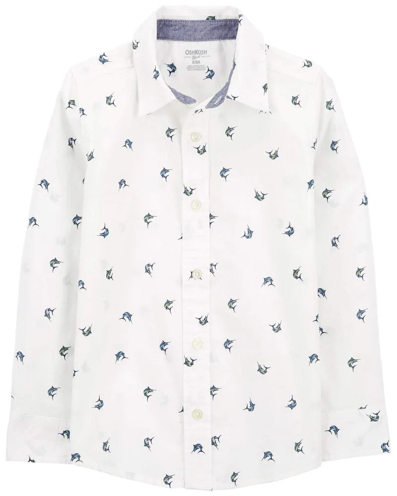 Oshkosh Kid Boy Shark Print Shirt