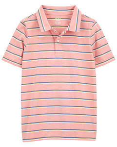 Carter's Kid Boy Pink Striped Polo