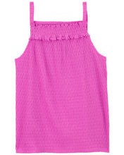 Cargar imagen en el visor de la galería, OshKosh Kid Girl Fuchsia Textured Smocked Tank Top
