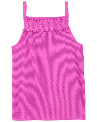 OshKosh Kid Girl Fuchsia Textured Smocked Tank Top