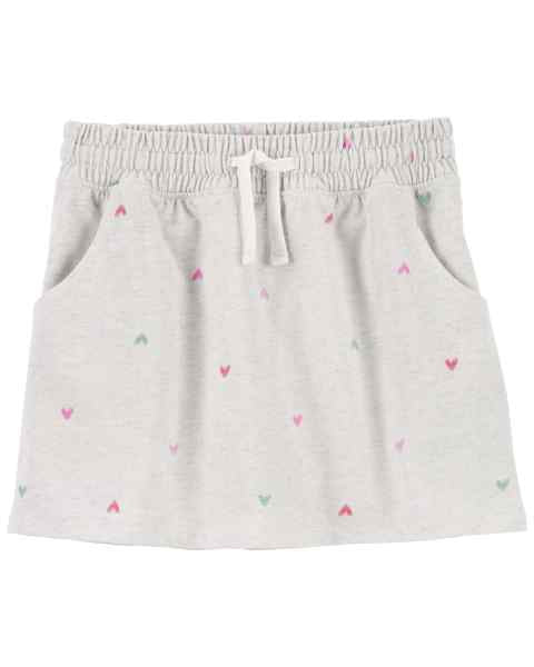 OshKosh Kid Girl Grey Hearts Print Skort